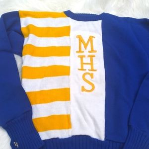 Vintage cheerleading Cheerleader uniform sweater. Med and Large